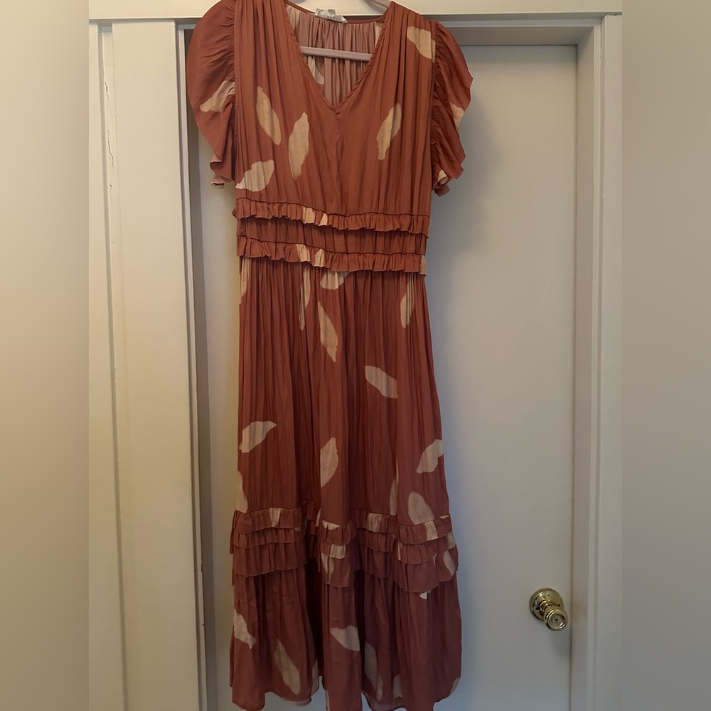 Downeast dress with flutter sleeves